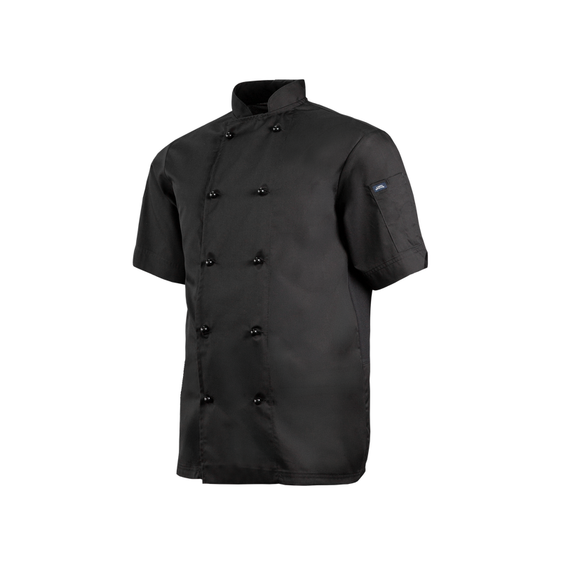 Black chef's jacket on a white background